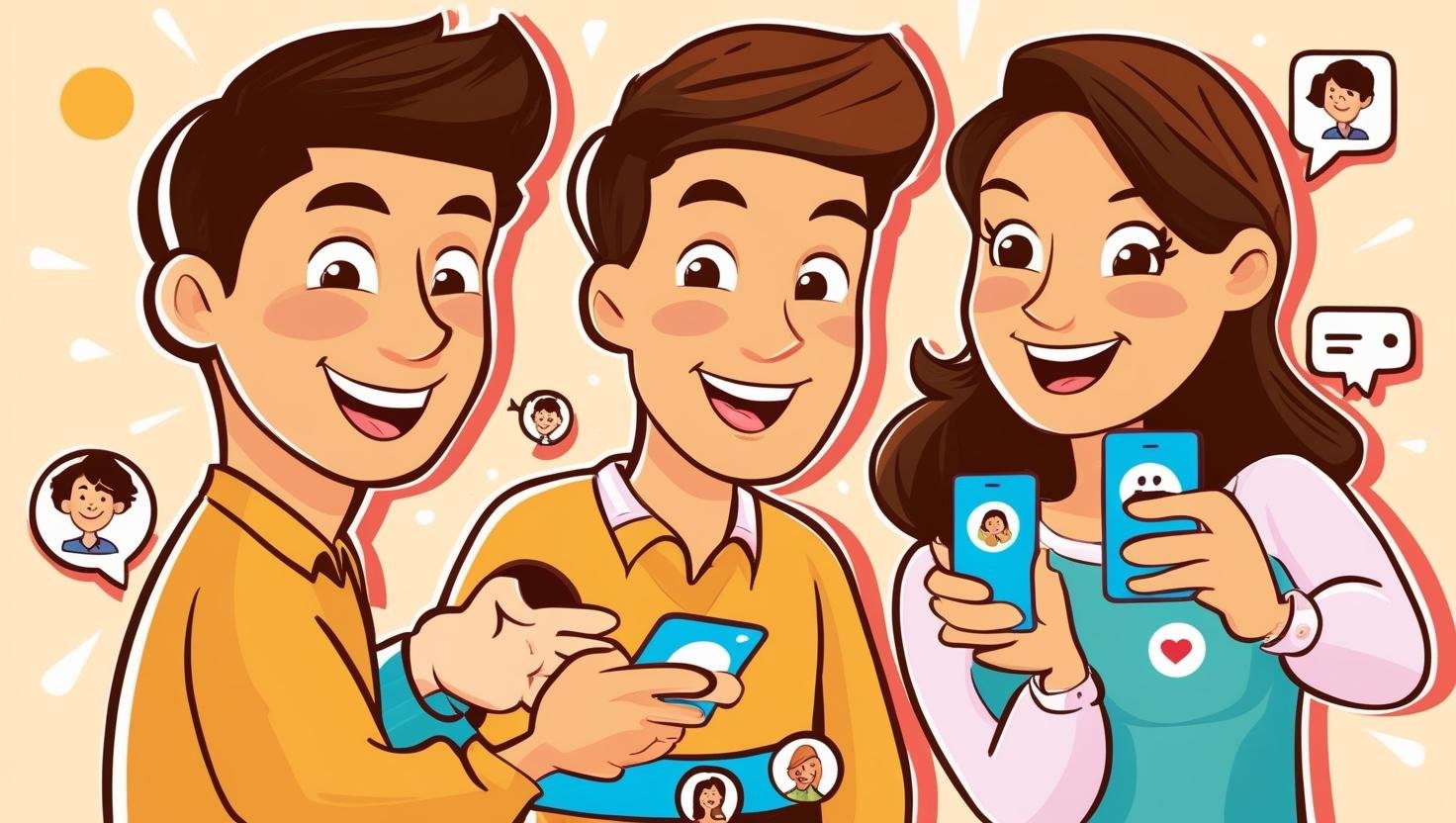 AI假聲助攻：連繫你嘅朋友圈！ playful style, asian man and woman age 18 .jpg