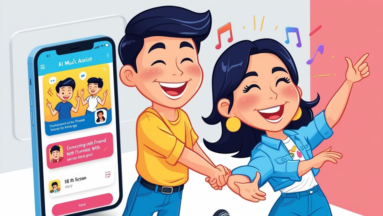 AI音樂助攻：連繫你嘅朋友圈！playful style, asian man and woman age 18.jpg