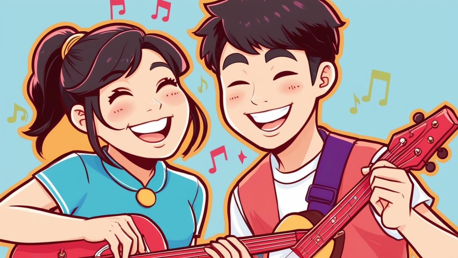 AI音樂神BFF：你嘅專屬音樂人！ playful style, asian man and woman age 18 (1).jpg