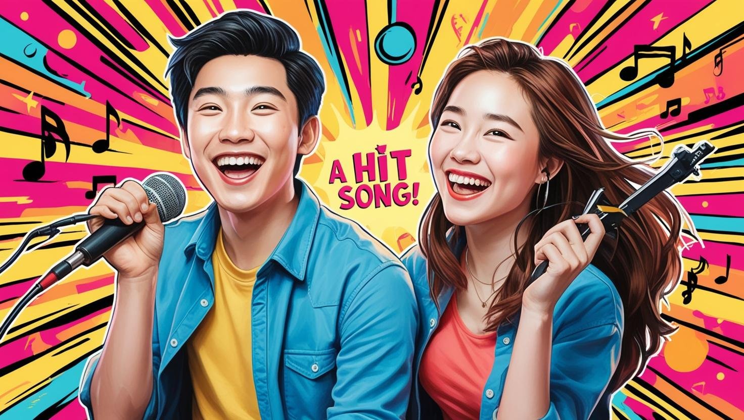 AI音樂神創作：整爆紅靚歌！playful style, asian man and woman age 18.jpg