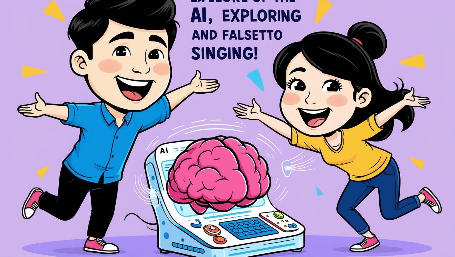 AI點樣學假聲？解鎖假聲神嘅腦！asian man and woman age 18, playful style .jpg