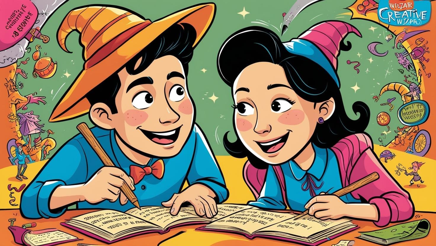 整你嘅AI編劇神：做創意巫師！playful style, asian man and woman age 18.jpg