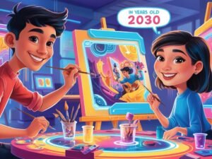 未來畫神：AI繪畫2030！playful style, asian man and woman age 18 .jpg