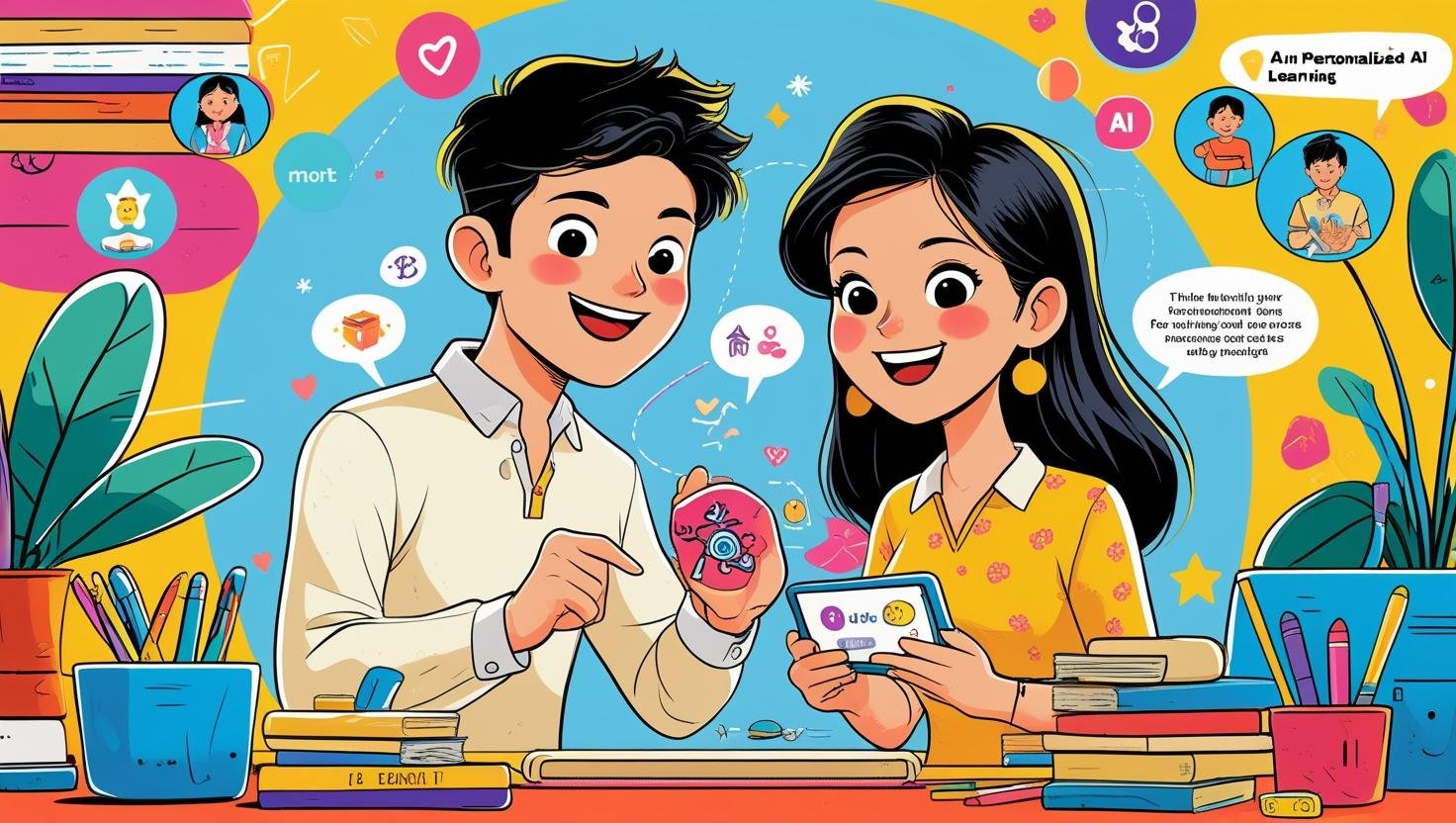 AI 個人化教育係乜嘢？點解咁正？playful style, asian man and woman age 18.jpg