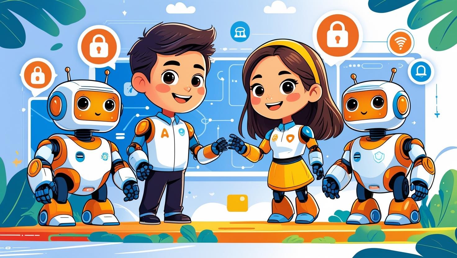 AI 點樣保護你嘅私隱？ playful style, asian man and woman age 18.jpg