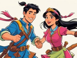 AI 幫 NPC 成為你嘅冒險拍檔 playful style, asian man and woman age 18.jpg